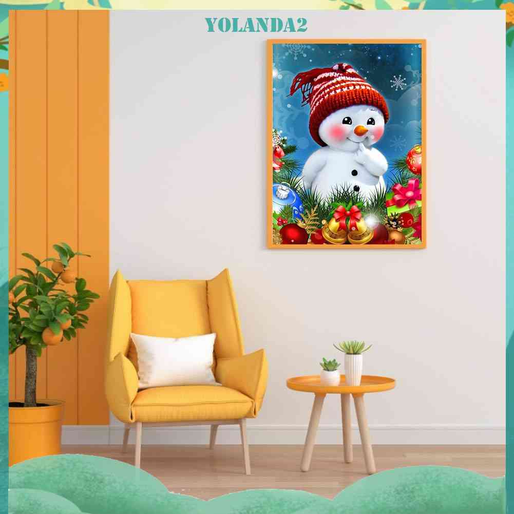 Tranh Đính Đá Kim Cương Toàn Bộ Hình Người Tuyết DIY