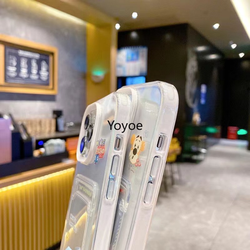 Ốp Điện Thoại Silicon Mềm Trong Suốt Chống Sốc Kèm Ngăn Đựng Thẻ Cho iPhone 13 11 12 14 Pro Max X XR XS Max 7 8 Plus SE