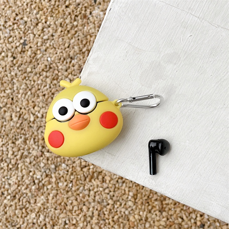 Vỏ Bảo Vệ Hộp Sạc Tai Nghe bluetooth Không Dây OPPO enco air2 / air2 pro / free2 / air2 i Bằng Silicon Mềm Hình Gà 3D Dễ Thương