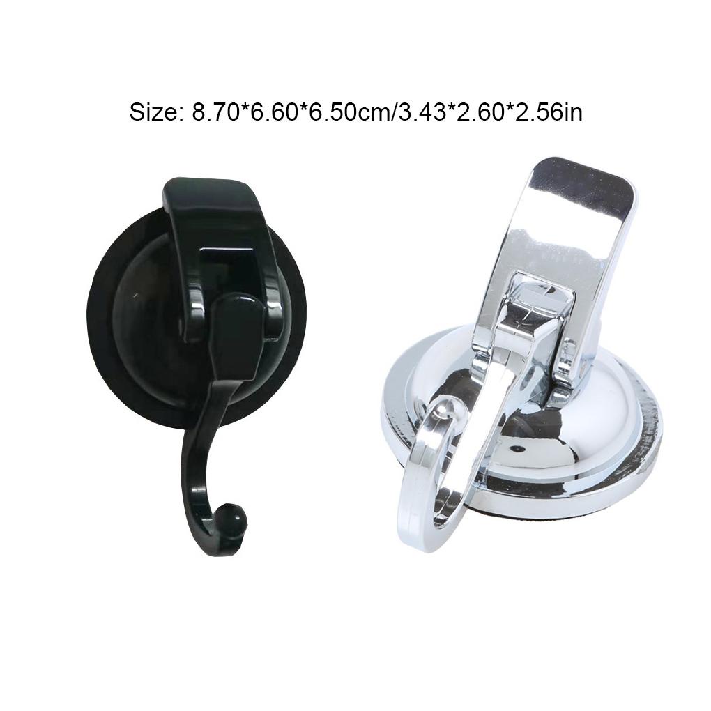 Set 2 Móc Treo Khăn Tắm Màu Đen Đa Năng Có Giác Hút Chịu Được Sức Nặng Không Cần Khoan