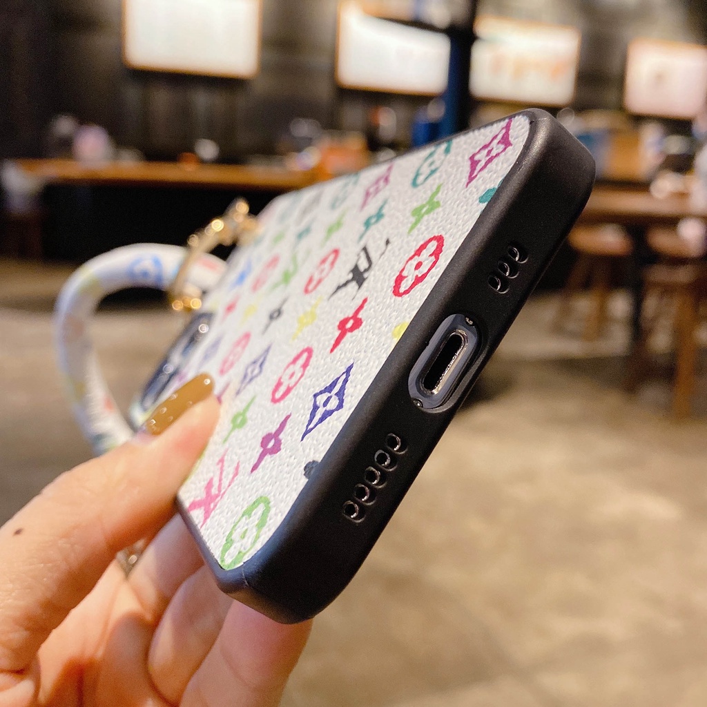 Ốp Điện Thoại Da Có Dây Đeo Sang Trọng Hợp Thời Trang Cho iPhone 14Pro Max 13promax 12 11