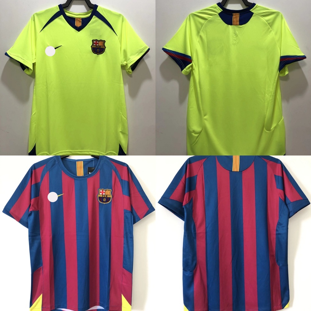 Áo Thun Đá Banh Sân Nhà Đội Tuyển Barcelona 2005-06 S-XXL 10 Ronaldo 30 MESSI