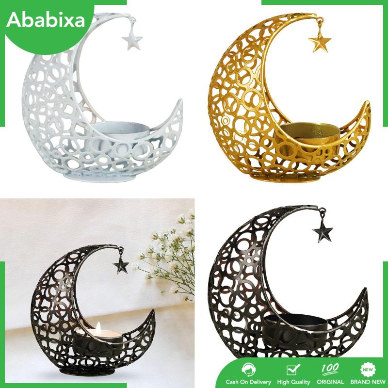[Ababixa] Giá Đỡ Đèn Cầy Bằng Kim Loại Hình Ngôi Sao Mặt Trăng Eid Mubarak Trang Trí Cho Khách Sạn Ramadan