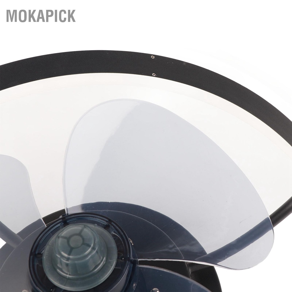 Mokapick Quạt Trần Đèn 6 Tốc Độ Điều Khiển Từ Xa LED 3 Màu Cho Phòng Khách 110V