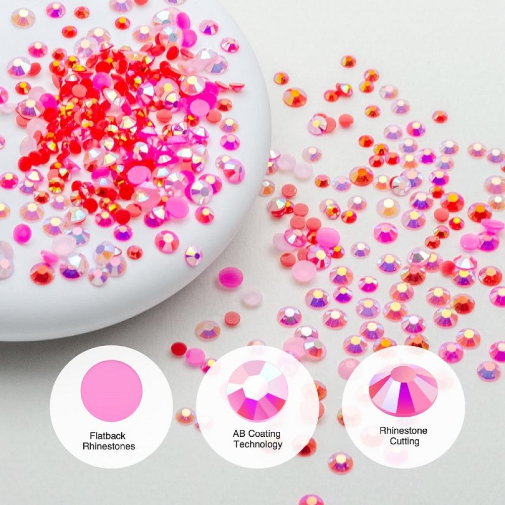Đá Quý Pha Lê Hồng Nhiều Màu Sắc Kích Thước 3 / 4 / 5mm G1Z8 Dùng Trang Trí Thủ Công DIY