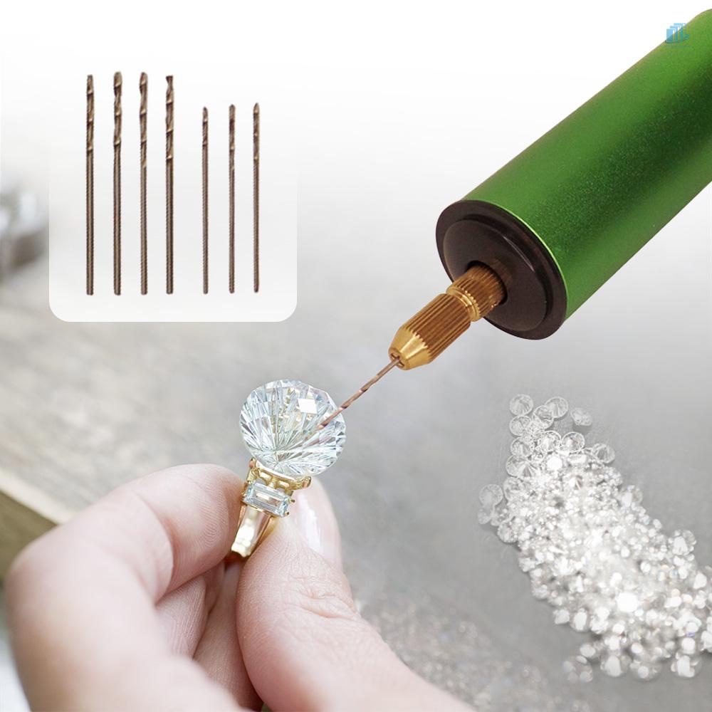 Máy Khoan Điện Mini 0.8-1.2mm (s2mwvn) Kèm 8 Mũi Khoan 0.8mm &amp; 1.1mm Tự Làm Trang Sức Móc Khóa Gỗ