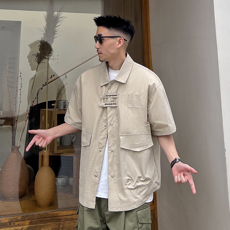 Áo Sơ Mi Nam Tay Lửng Dáng Rộng Phong Cách Hàn Quốc Thời Trang Mùa Hè