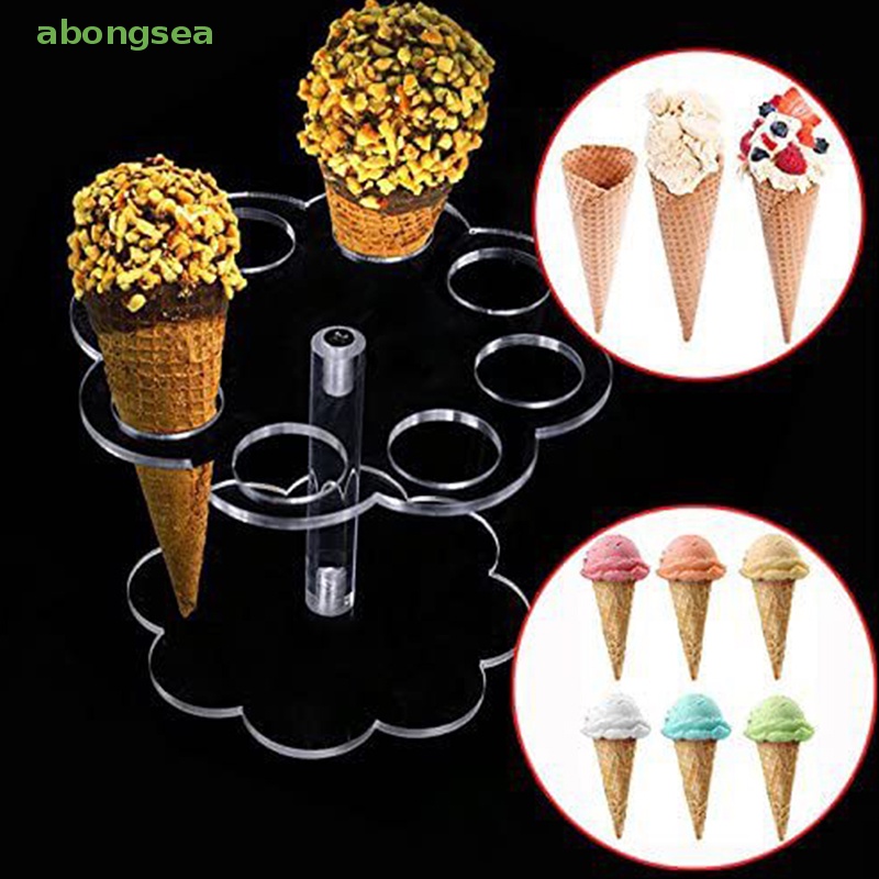 1 Giá Đỡ Bánh Kem Hình Nón Bằng Acrylic Trong Suốt