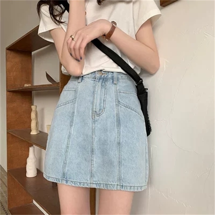 Chân Váy Denim Chữ A Dáng Ôm Phong Cách Hàn Quốc Thời Trang Mùa Hè Hàng Mới Dành Cho Bạn Nữ