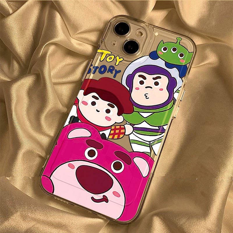 Strawberry Bear Apple 14 Phone Case Iphone13pro/11/12/Xsmax/7/8 Full Cover Transparent SFJw