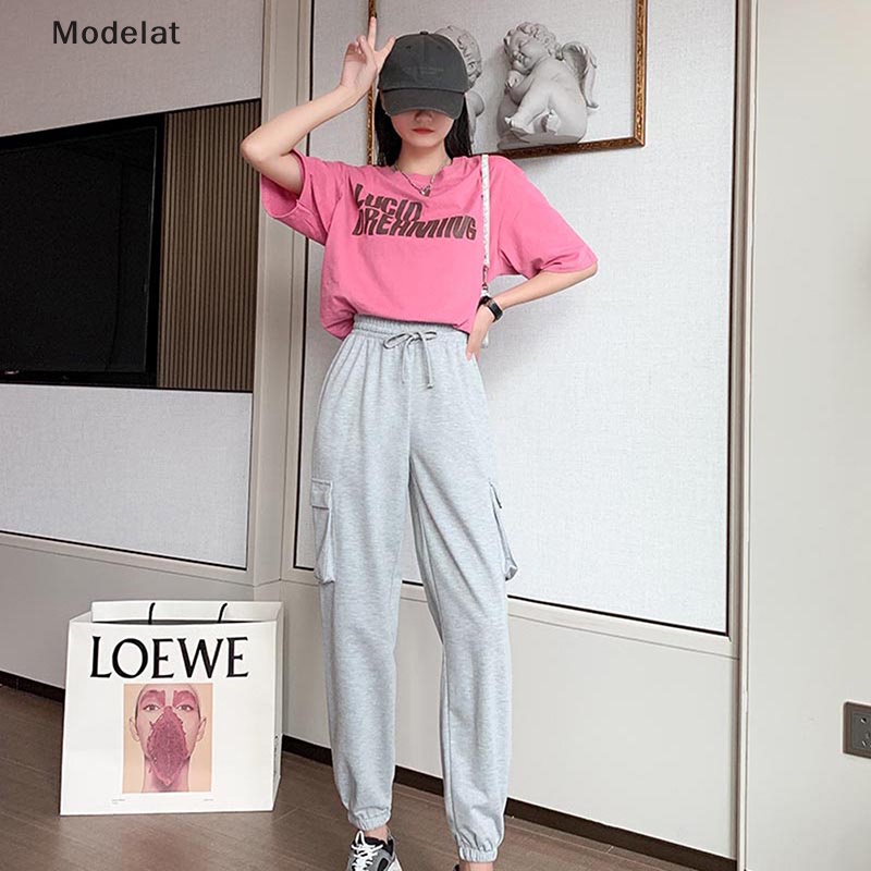 Mfc Quần Thể Thao Lưng Cao Co Giãn Màu Trơn Phong Cách Harajuku Retro Dành Cho Nữ