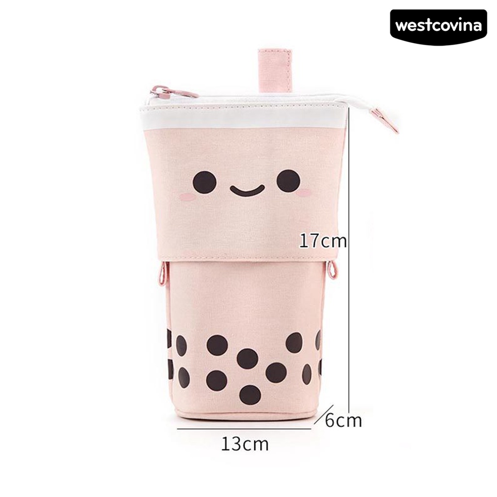 [COD]♪Túi Đựng Bút Bằng Vải Canvas Hình Trà Sữa Độc Đáo