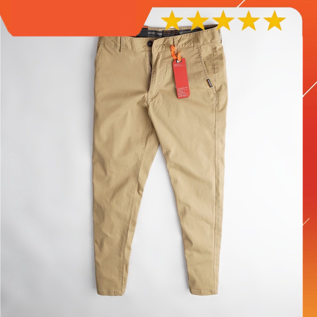HÀNG VNXK - Quần KaKi Nam Co Giãn Ống Côn Dáng Công Sở Dáng 4 Màu Đen Ghi Xám Be -QKSD18- -