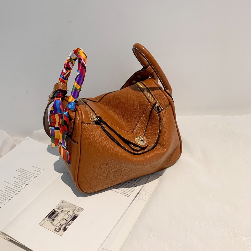 Ielgy Túi Xách Một Bên Vai Họa Tiết Vỏ Quả Vải Phong Cách retro Dành Cho Nữ