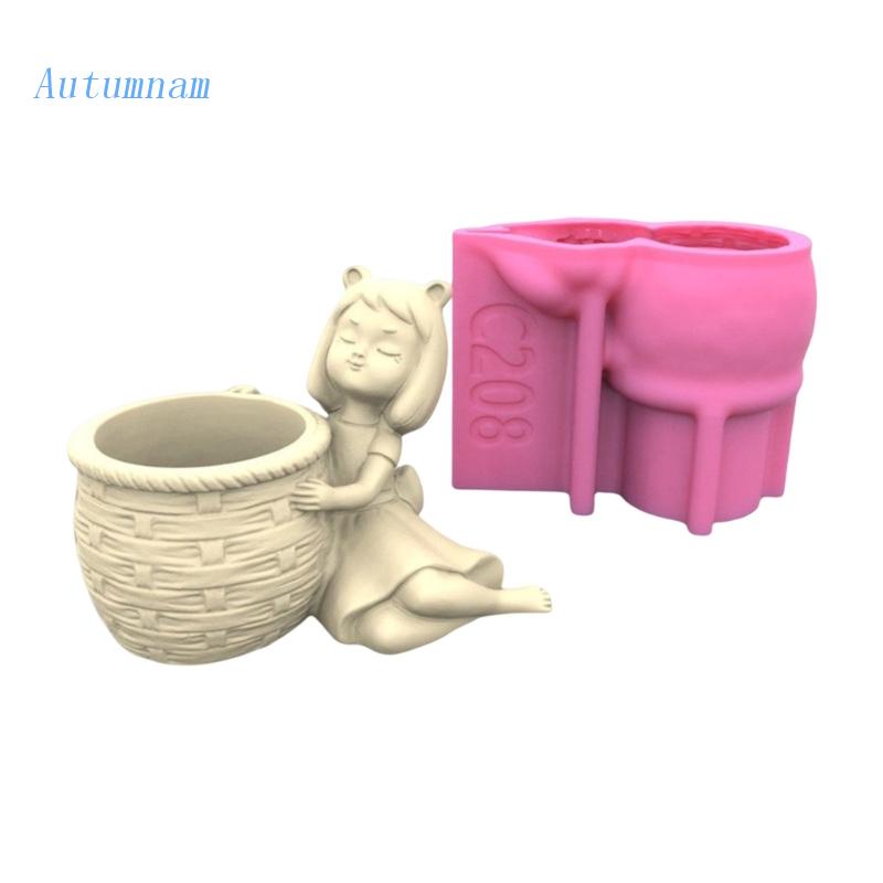 Khuôn Silicone Làm Chậu Hoa Resin Thủ Công