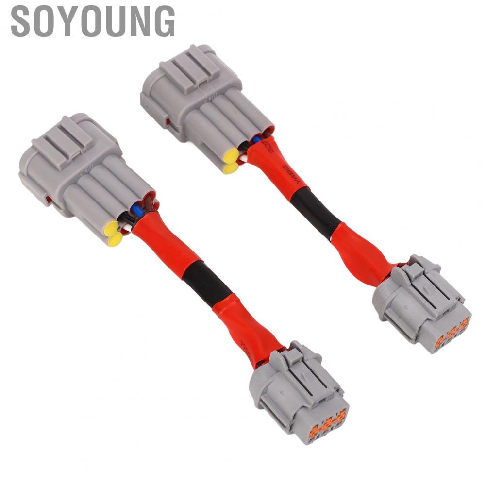 Soyoung Car Headlight Adapter Wiring Harness  Professional 2 PCS Dustproof Headlight Conversion Adapter Stable ABS Copper  for Vehicle