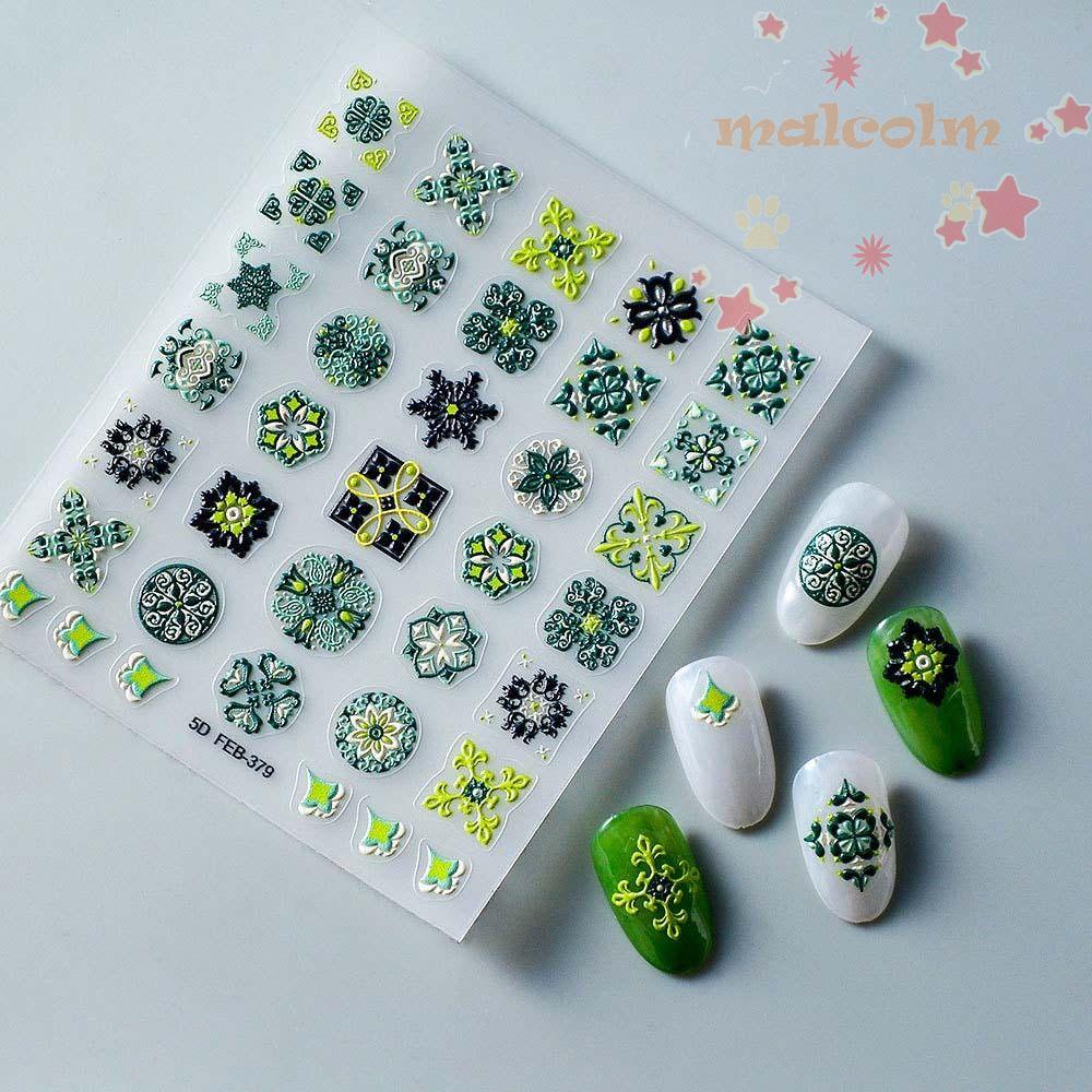 Miếng Dán Trang Trí Móng Tay Họa Tiết Bohemia 5D Thời Trang