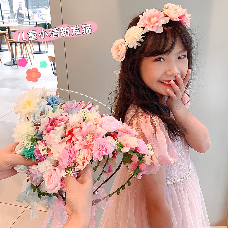 Băng Đô Cài Tóc Đính Hoa &amp; Vương Miện Thời Trang Hàn Quốc