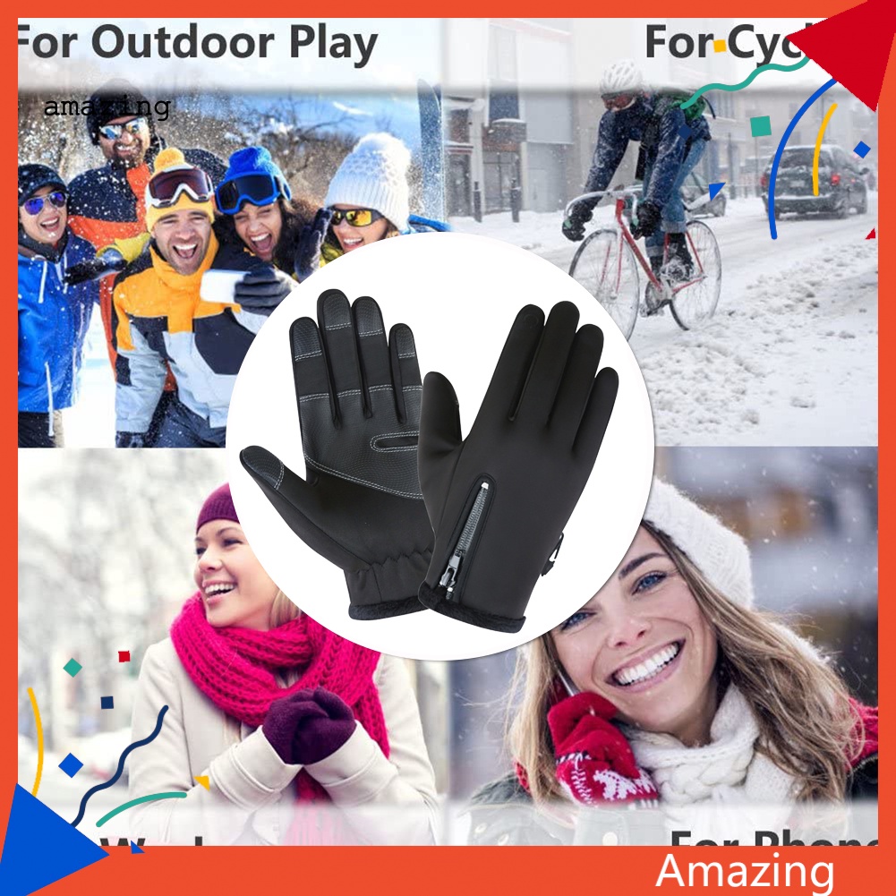 Găng Tay Chống Gió Chống Nước Dày Dặn Có Thể Chạm Màn Hình Cảm Ứng