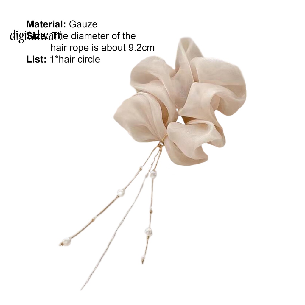 Kỹ Thuật Số| Dây Buộc Tóc Co Giãn Đính Ngọc Trai Giả Xinh Xắn Cho Nữ