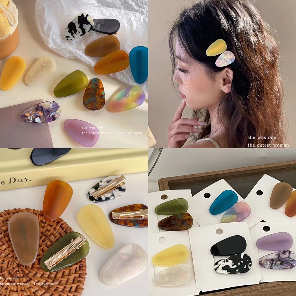 Kẹp Tóc Mái Mỏ Vịt Màu Hổ Phách Axit Amin bangs Cao Cấp - Cấp Độ Mềm Mại Cho Nữ