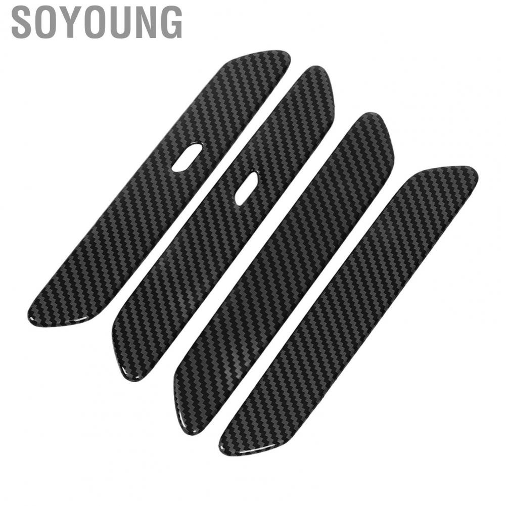 Soyoung Car Door Handle  Lightweight ABS Plastic Side Door Handle Cover Trim Carbon Fiber Style for Automotive