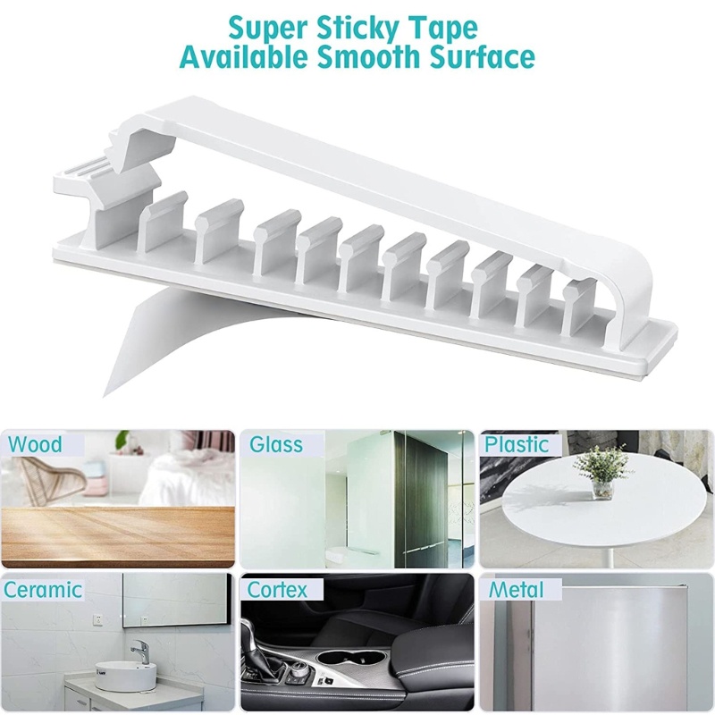 1 Gói Kẹp Sắp Xếp Dây Cáp Sạc USB Tự Dính Bằng Silicone