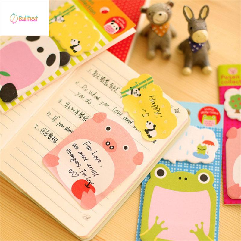 💜1 Tập Giấy Ghi Chú Hình Động Vật Hoạt Hình Dễ Thương Sáng Tạo