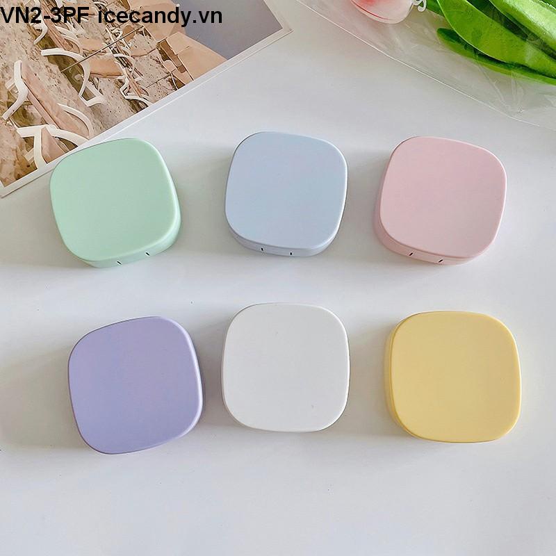 Hộp đựng lens xinh xắn màu pastel trơn thiết kế sang trọng cho nữ-dụng cụ đựng lens