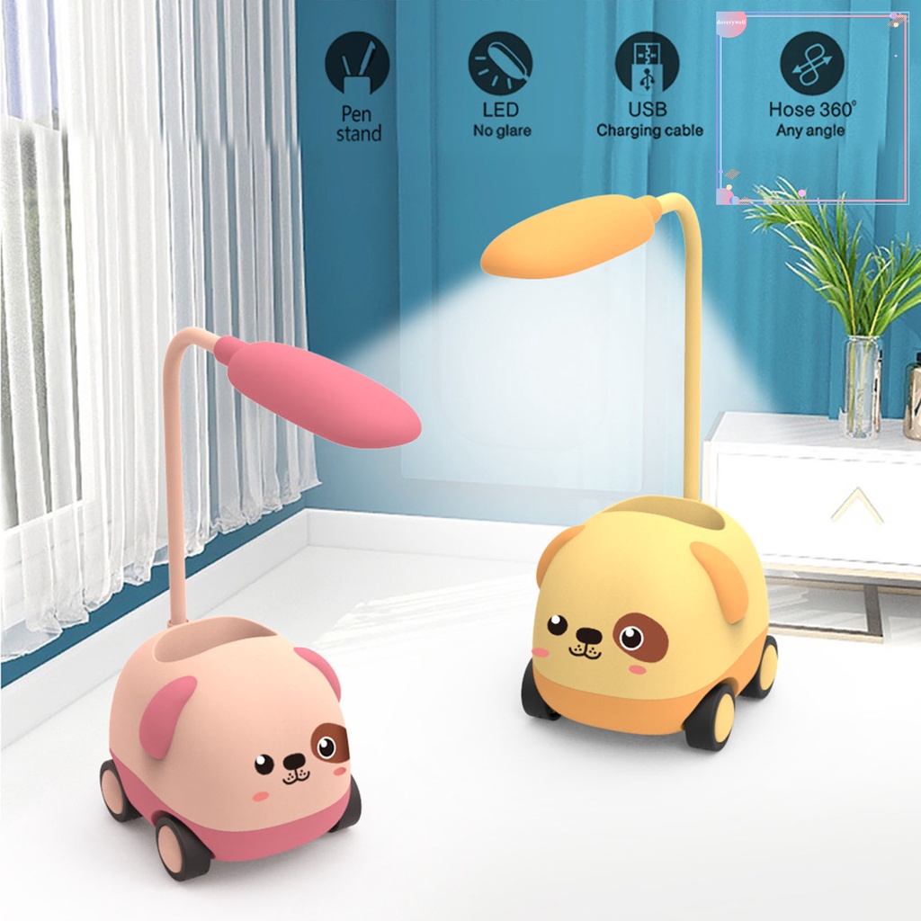 [DDJ] Đèn LED Đọc Sách Bảo Vệ Mắt Không Chói Mắt Thiết Kế Ống Dẻo Không Có Thể Sạc Lại Kèm Ngăn Đựng Bút Cho Phòng Ngủ