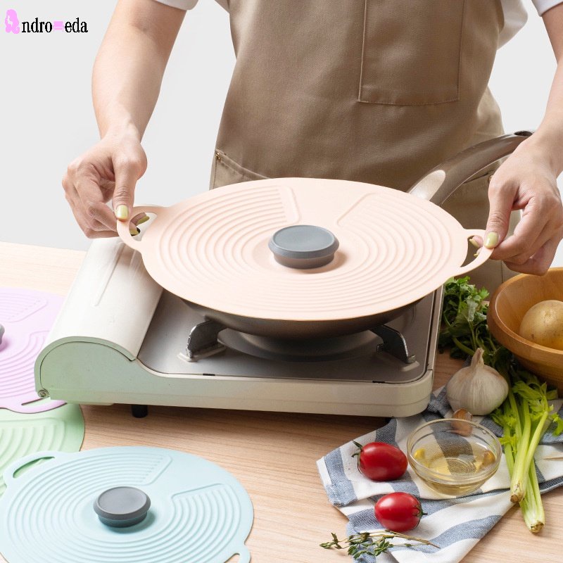1 Nắp Silicone Đậy Nồi Cách Nhiệt Chống Tràn Có Thể Tái Sử Dụng