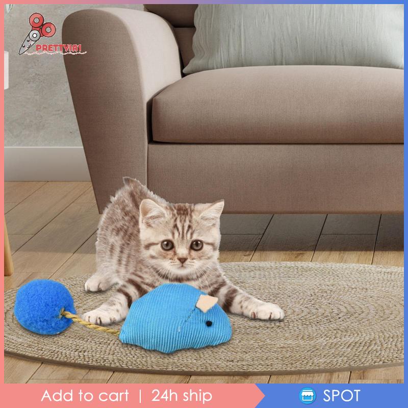 Đồ Chơi Chuột Giả Tương Tác Huấn Luyện Mèo Cưng Prettyia1