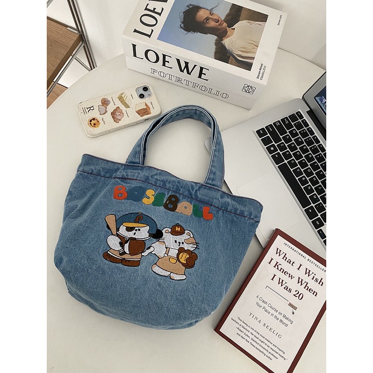 Túi Đựng Hộp Cơm Trưa Xách Tay Thiết Kế Cỡ Lớn Thời Trang Xinh Xắn Cho Nữ