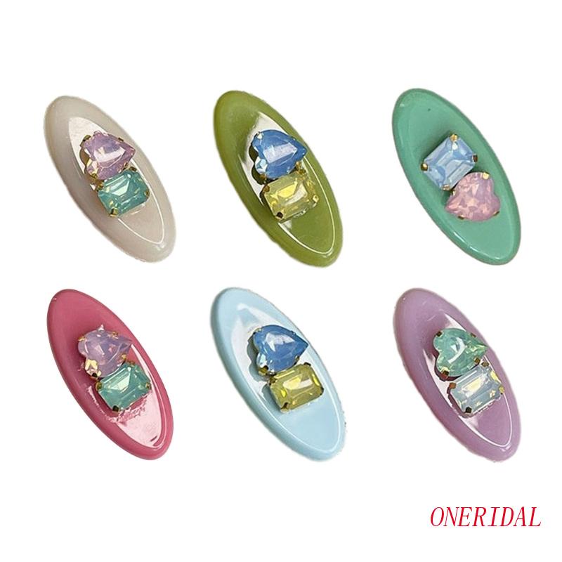 Kẹp Tóc Đính Pha Lê Màu Kẹo Ngọt Thời Trang Cổ Điển