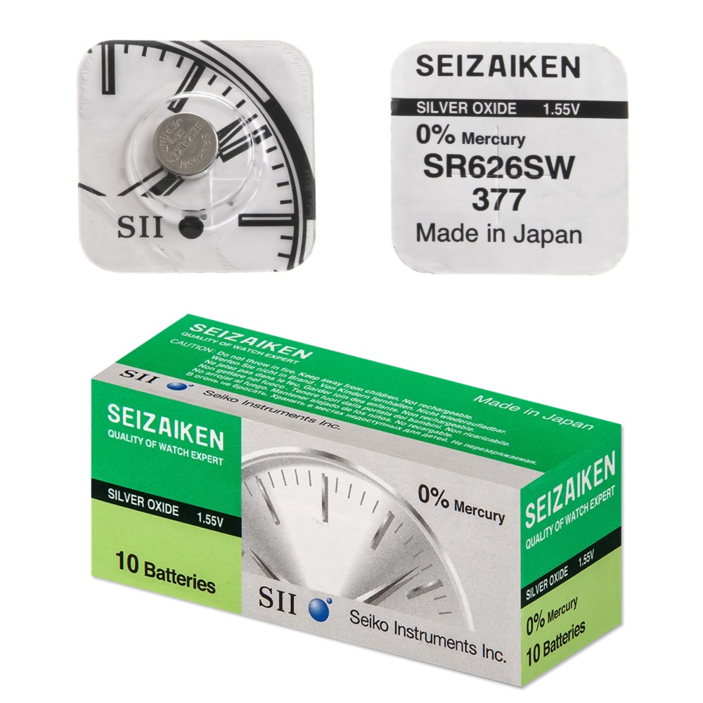 [CHÍNH HÃNG] Pin Seizaiken SII 377 SR626SW dành cho đồng hồ dùng pin 377 / SR626SW / LR626W / AG4 (Made in Japan)