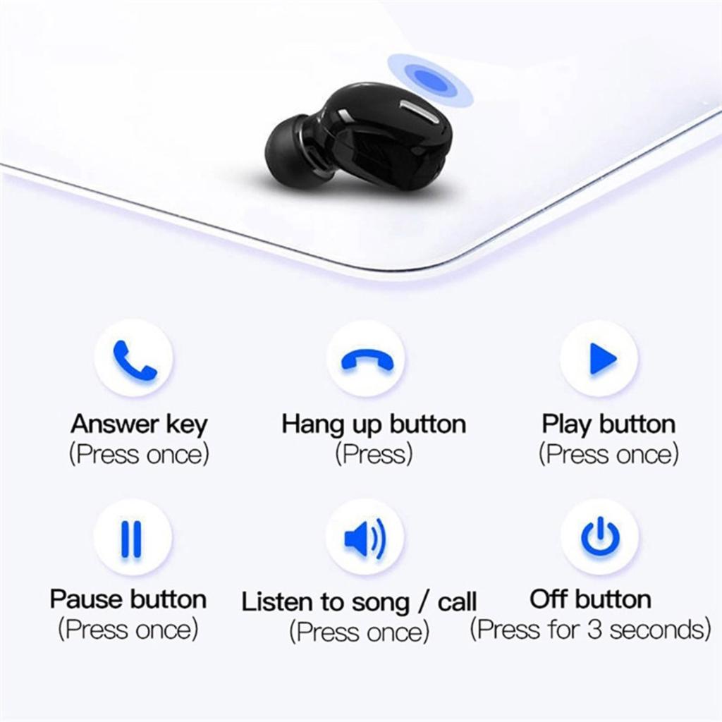 Tai Nghe Nhét Tai Không Dây 5.0 In-Ear Business Tai Nghe Vô Hình Tai Đơn Tai Nghe Thể Thao Âm Nhạc Stereo Chân Thực Tai Nghe Nhét Tai Mini