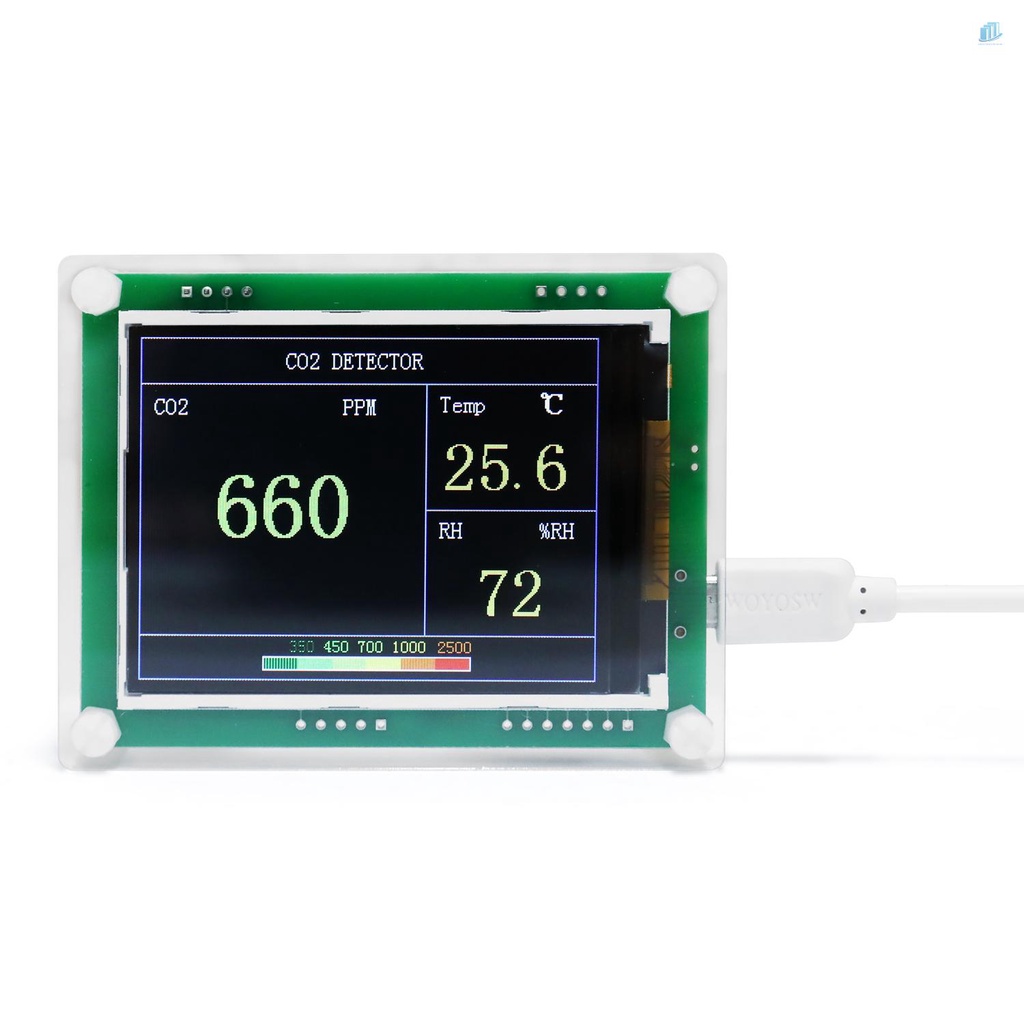 Máy Kiểm Tra Khí CO2 USB Mini Màn Hình LED Độ Chính Xác Cao Đa Năng