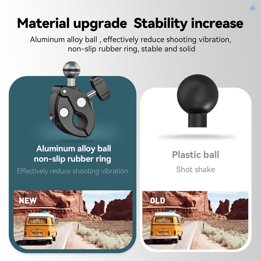 TELESIN Kẹp Gắn Tay Lái Xe Đạp Thông Minh Bằng Hợp Kim Nhôm Xoay 360 Độ GP-HBM-001° Bộ Chuyển Đổi Đầu Bi Xoay Được Kèm Ốc Vít 1 / 4 Inch Cho Máy Ảnh Thể Thao