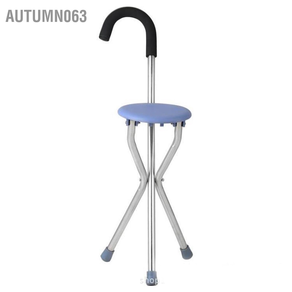 Autumn063 Có Thể Gập Lại Gậy Giá Đỡ Dày Ống Thép Không Gỉ Bọt Biển Mềm Di Động Đi Bộ Ghế Ngồi Cho Ngoài Trời