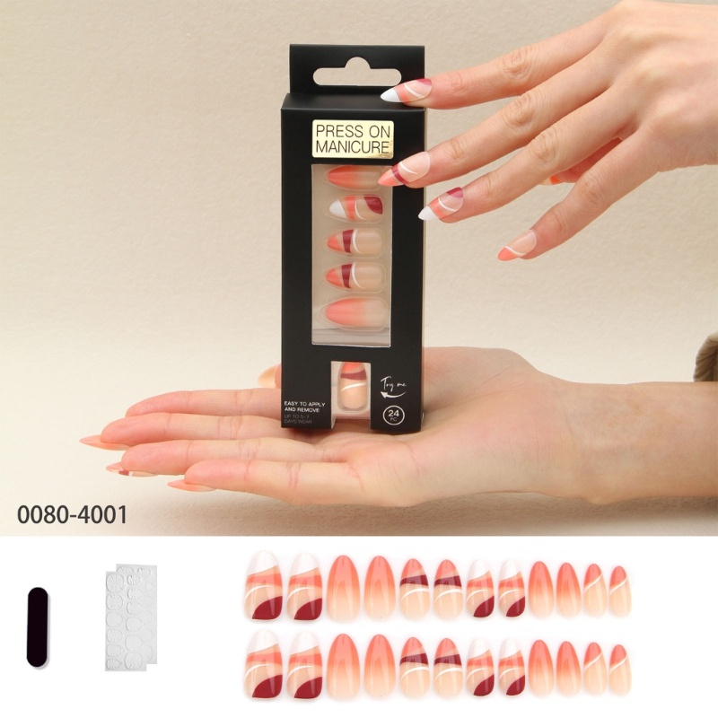 Time * Móng Tay Giả Acrylic Dạng Nhấn Màu Gradient Kèm Đầu Nhấn