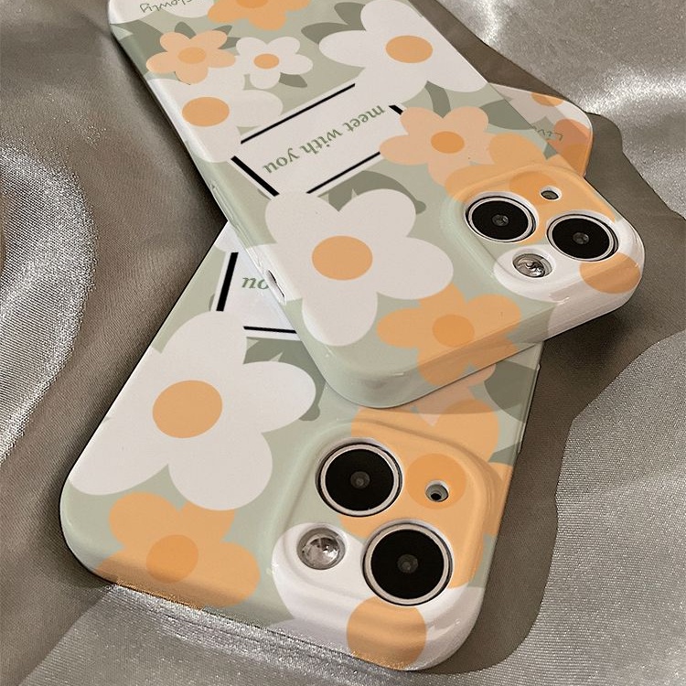 Ốp Điện Thoại Cứng Họa Tiết Hoa Xinh Xắn Cho iphone14promax13 OV2G 11 12p