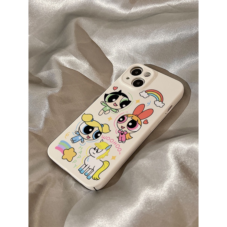 Ốp Điện Thoại Cứng Họa Tiết Powerpuff Girls Bảo Vệ Cho iphone14promax12 11 13 R27O