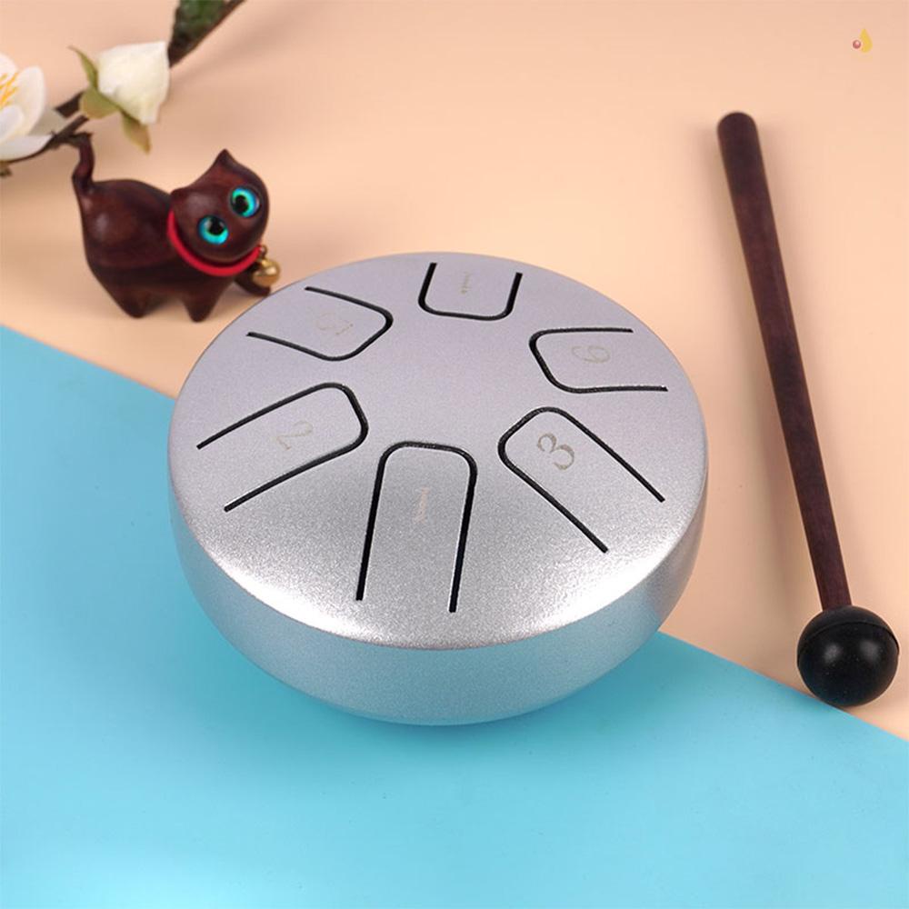 Bộ Trống Nhỏ 6 Nốt 3.8-inch Lưỡi Thép Kèm Dùi Trống Dành Cho Người Mới Bắt Đầu