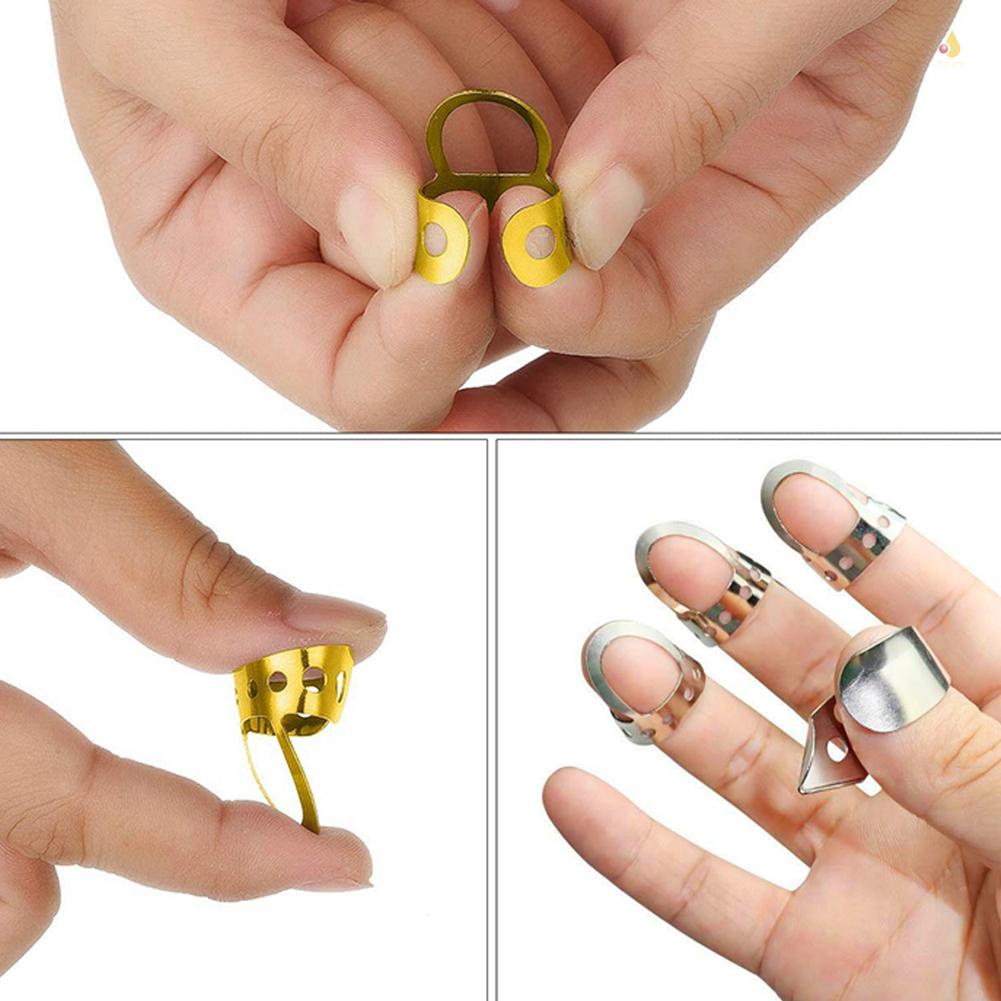 Bộ 8 Móng Tay Gảy Đàn Banjo Bằng Thép Không Gỉ Thiết Kế Mở Có Thể Điều Chỉnh