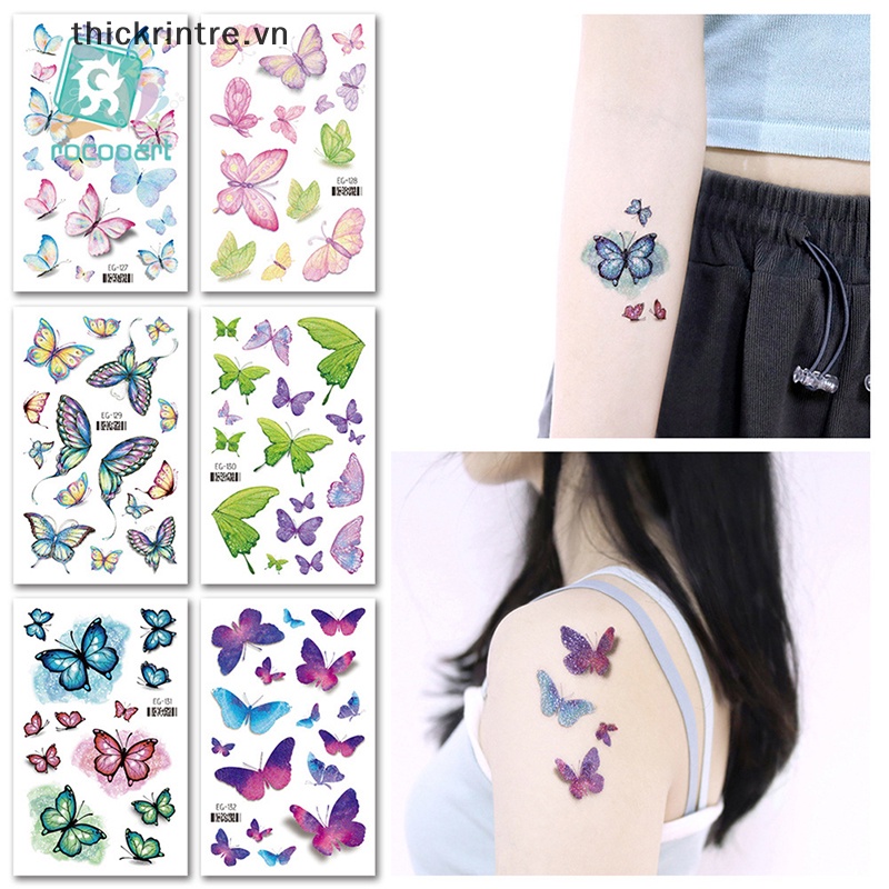 Nhãn dán hình xăm tạm thời hình bướm hợp thời trang
