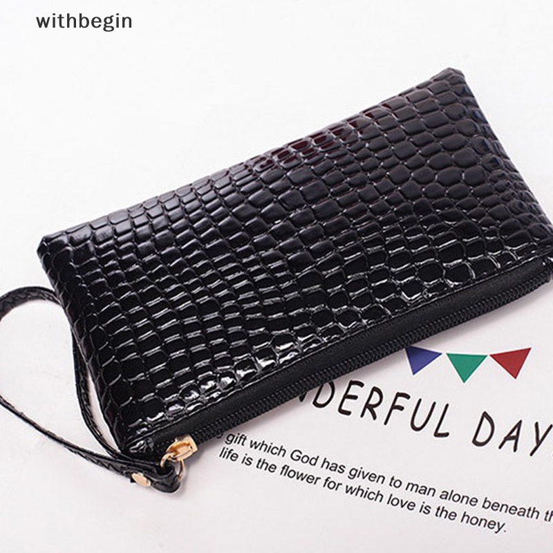 Túi Đựng Điện Thoại / Thẻ / Tiền Xu Màu Trơn Nhỏ Gọn Có Khóa Kéo Cho Nữ