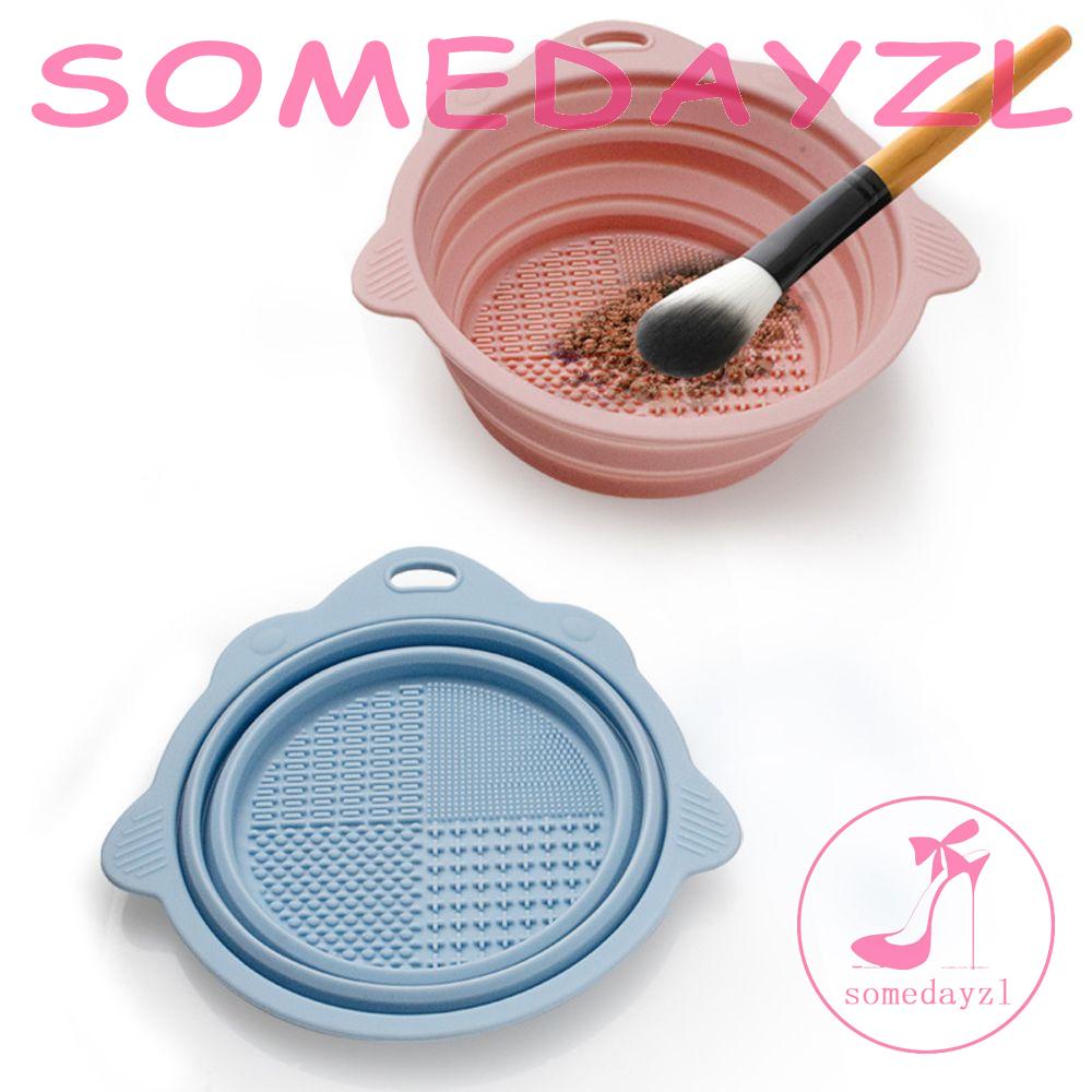 Dụng Cụ Vệ Sinh Cọ Trang Điểm Bằng Silicon Mềm Gấp Gọn Tiện Dụng