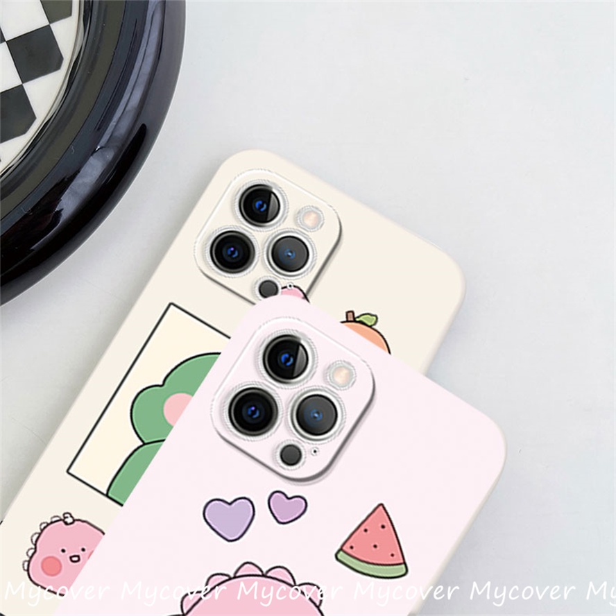 Ốp Điện Thoại Silicon Mềm Họa Tiết Khủng Long Hoạt Hình Cho iPhone 14 13 12 11 Pro Max X XR Xs Max 6 7 8 Plus