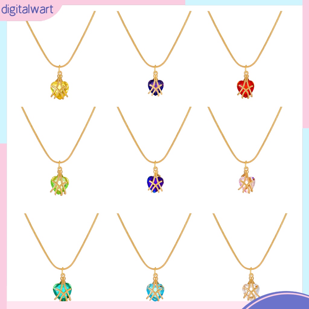 Vòng cổ Mặt Đá Quý Nhân Tạo Hình Trái Tim Lấp Lánh Tùy Chỉnh Thời Trang Cho Nữ