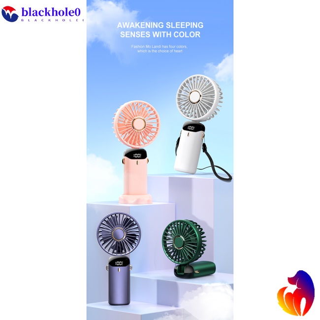 Quạt Điện Usb Mini Cầm Tay 5 Tốc Độ Có Màn Hình Led Hiển Thị Kỹ Thuật Số